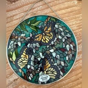 Joan Baker Wings and Wisteria Monarch Butterflies & Flowers Sun Catchers